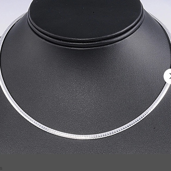 925 Silver Omega Chain, Silver Choker Chain, Mens or Womens Chain, Round Omega - Picture 1 of 5